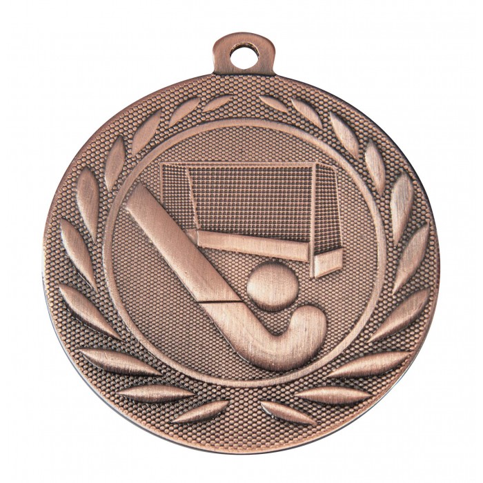 BRONZE HOCKEY 50MM MEDAL ***SPECIAL OFFER 50% OFF RIBBON PRICE***